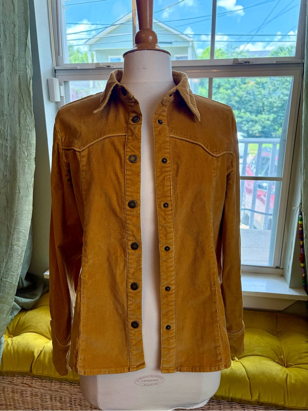 Live a Little Mustard Corduroy Button-Front Shirt Jacket
